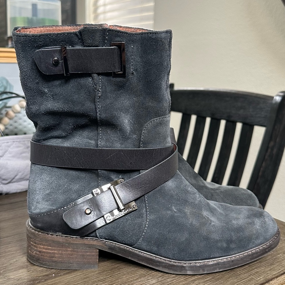 Louise et Cie Dark Gray Suede Moto Boots
